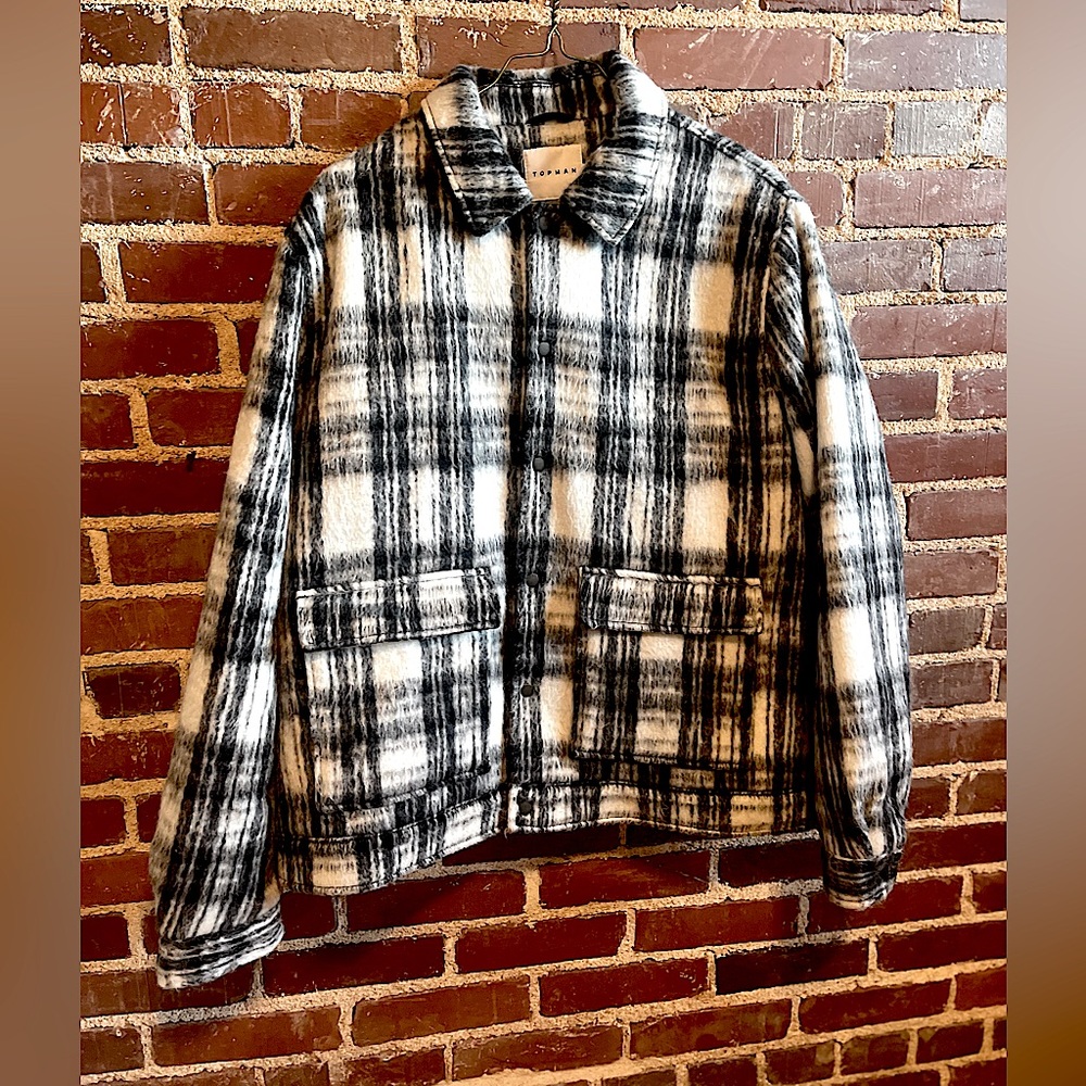 Topman Wool Blend Shirt Jacket